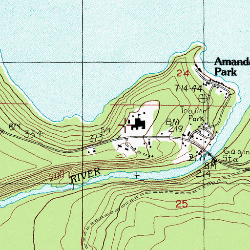 Topographic Map of Amanda Park Regional Library, WA