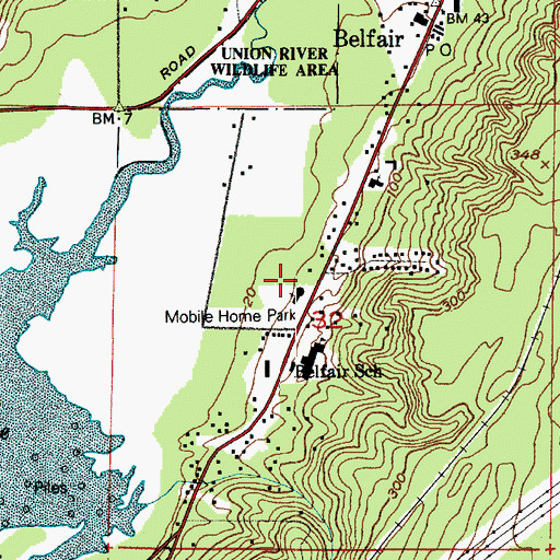 Topographic Map of North Mason Timberland Library Belfair, WA