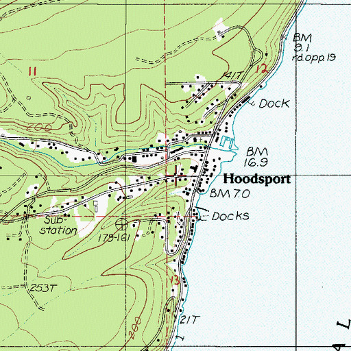 Topographic Map of Hoodsport Timberland Library, WA
