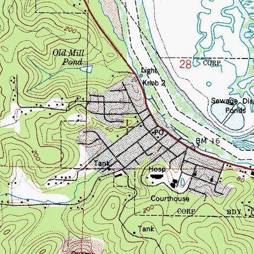 Topographic Map of South Bend Timberland Library, WA