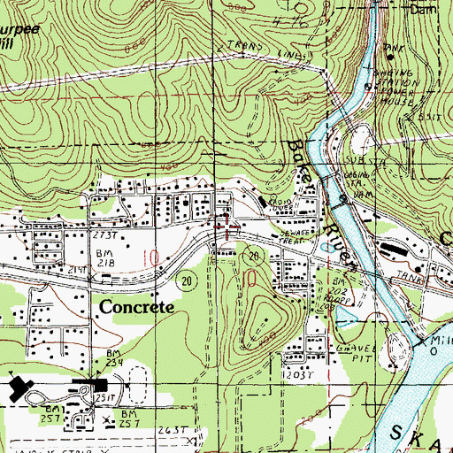 Topographic Map of Upper Skagit Library, WA