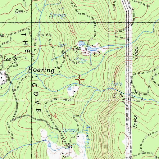 Topographic Map of Hall Creek, CA
