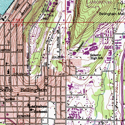 Topographic Map of Western Washington University Washington State Archives, WA