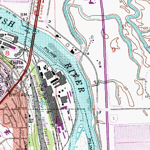 Topographic Map of Dagmars Marina, WA