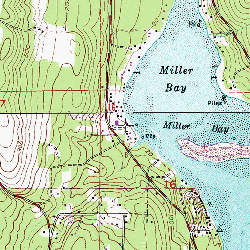 Topographic Map of Bay Marina, WA