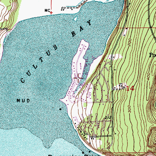 Topographic Map of Sandy Hook Yacht Club Estates, WA