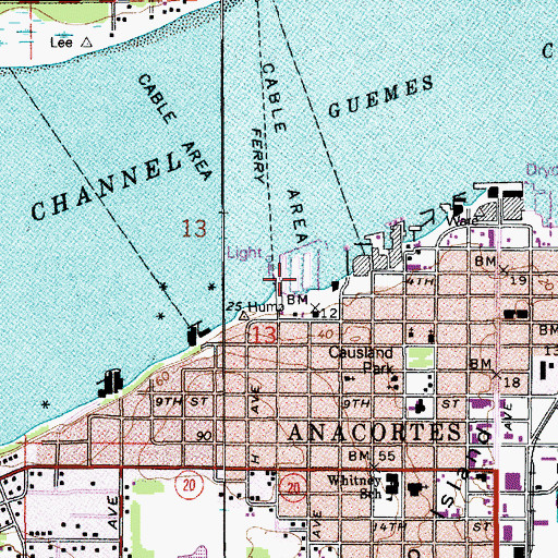 Topographic Map of Anchor Cove Marina, WA