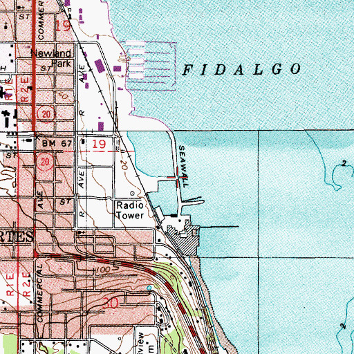 Topographic Map of Fidalgo Marina, WA