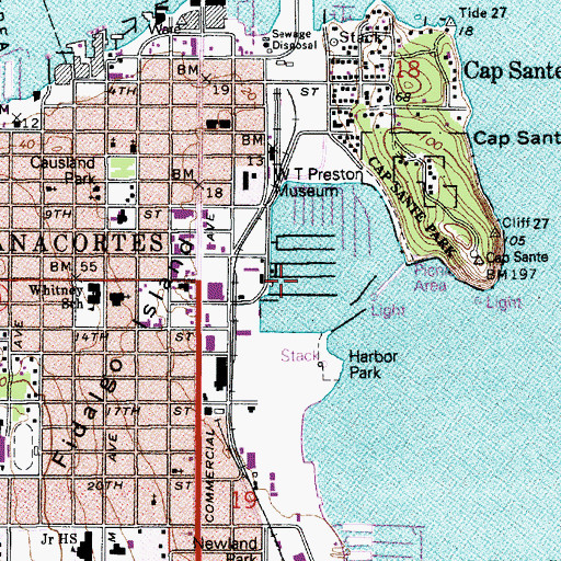 Topographic Map of Fidalgo Yacht Club, WA