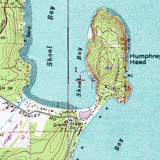 Topographic Map of Spencers Landing Marina, WA