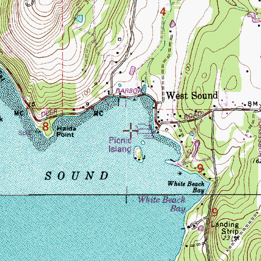 Topographic Map of West Sound Marina, WA