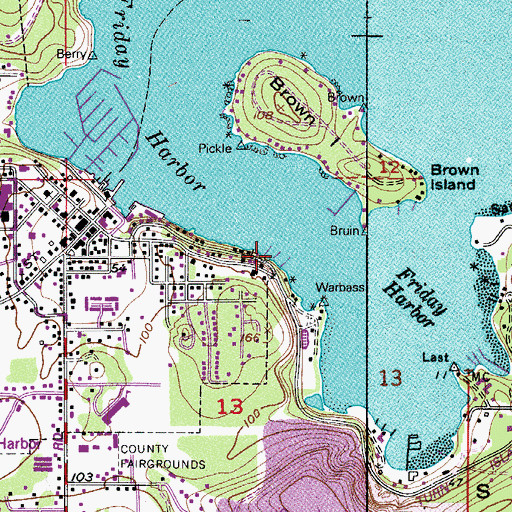 Topographic Map of Warbass Way Marina, WA