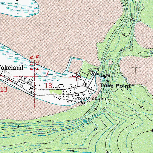 Topographic Map of Tokeland Marina, WA