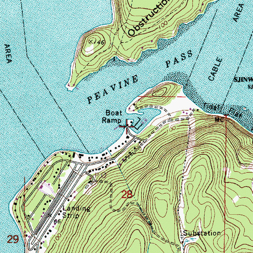 Topographic Map of Blakely Island General Store Marina, WA