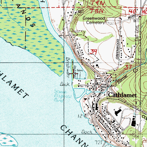 Topographic Map of Elochman Slough Marina, WA
