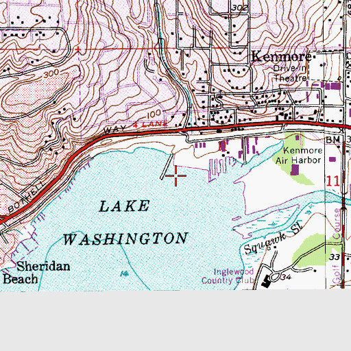 Topographic Map of Harbour Village Marina, WA