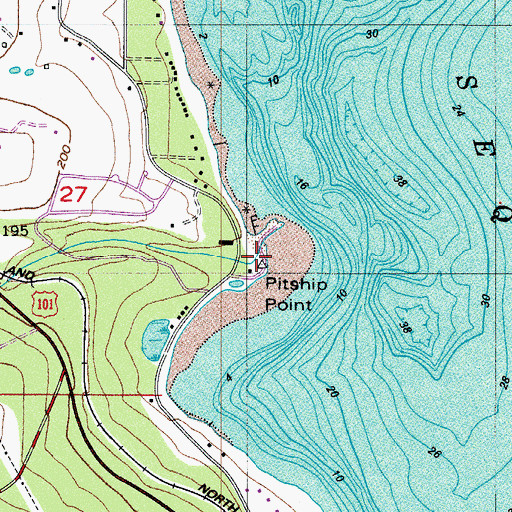 Topographic Map of John Wayne Marina, WA