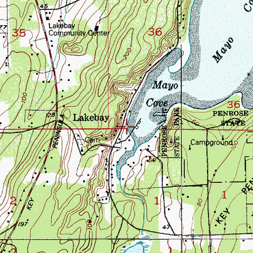 Topographic Map of Lakebay Marina, WA