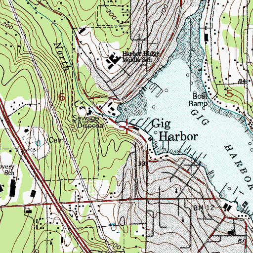 Topographic Map of Murphy's Landing Marina, WA
