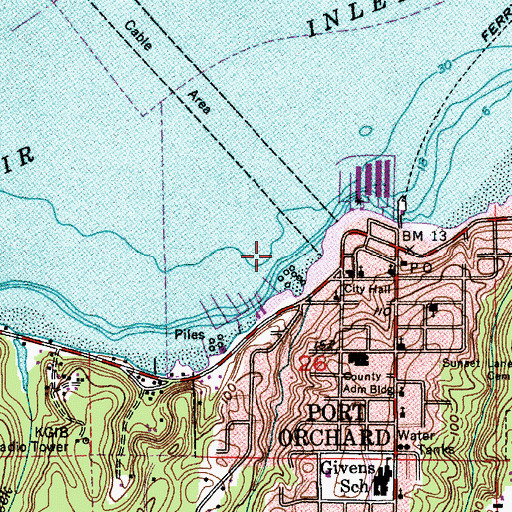 Topographic Map of Sinclair Inlet Marina, WA
