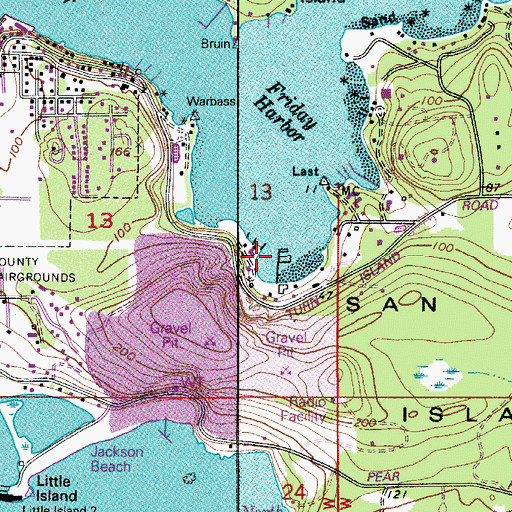 Topographic Map of Albert Jensen and Sons Marina, WA