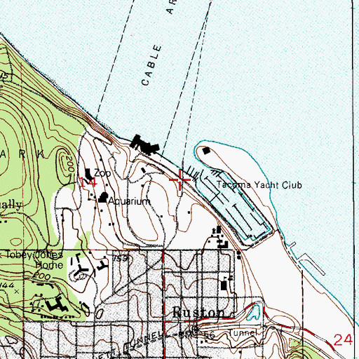 Topographic Map of Boathouse Marina, WA