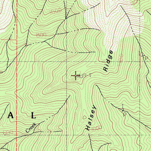 Topographic Map of Halsey Ridge, CA
