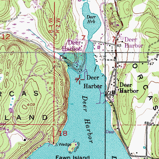 Topographic Map of Cayou Quay Marina, WA