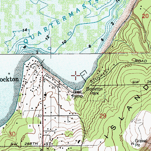 Topographic Map of Dockton Park Marina, WA