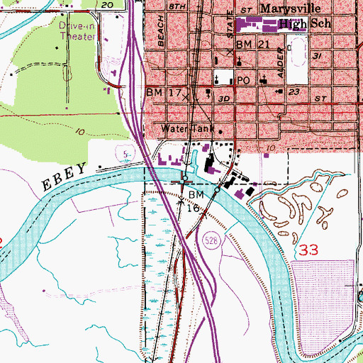 Topographic Map of Geddes Marina, WA