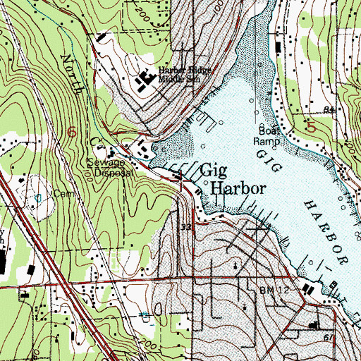 Topographic Map of West Shore Marina, WA