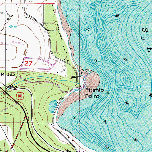 Topographic Map of Sequim Bay Yacht Club, WA