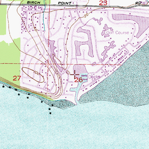 Topographic Map of Birch Bay Village Marina, WA