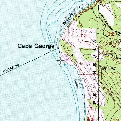 Topographic Map of Cape George Colony Club Marina, WA