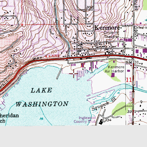 Topographic Map of Cap Sante Boat Haven, WA