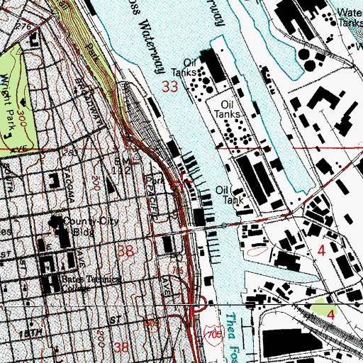 Topographic Map of Foss Harbor Marina, WA