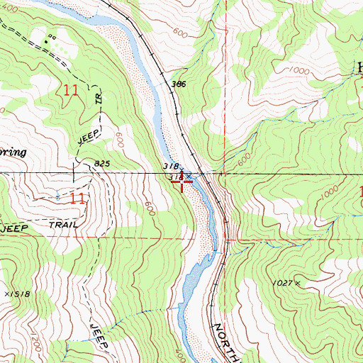 Topographic Map of Haman Creek, CA