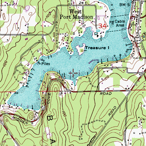 Topographic Map of Port Madison Yacht Club, WA