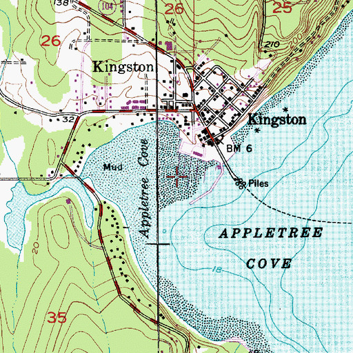 Topographic Map of Port of Kingston Marina, WA