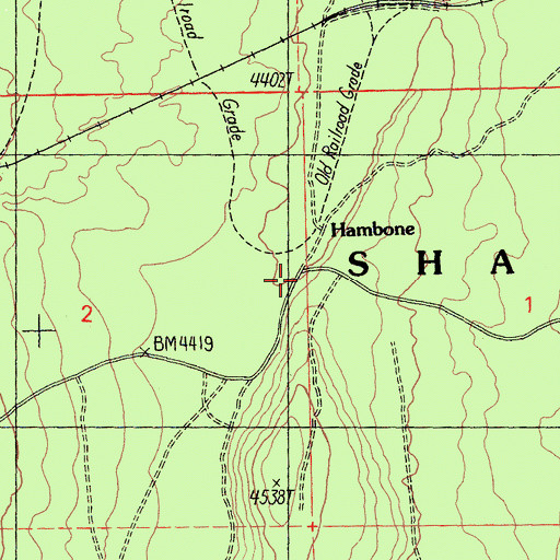 Topographic Map of Hambone, CA