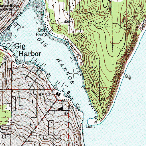 Topographic Map of Seattle Yacht Club at Gig Harbor Outstation, WA