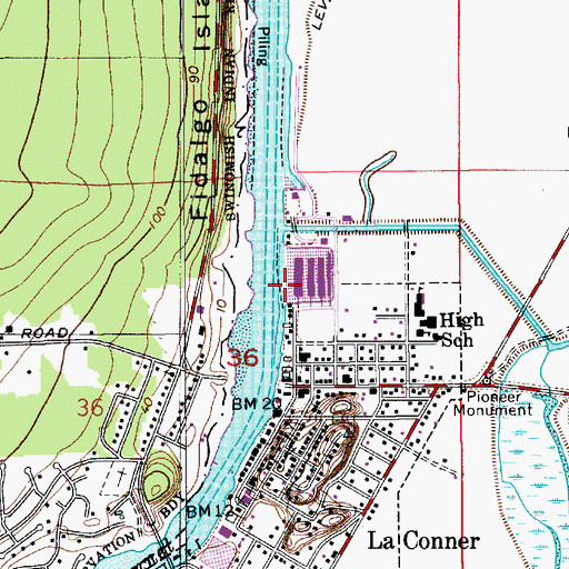 Topographic Map of Swinomish Yacht Club, WA