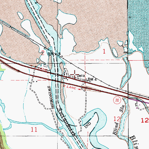 Topographic Map of Twin Bridges Marina, WA
