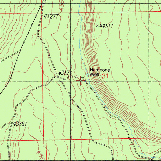 Topographic Map of Hambone Well, CA