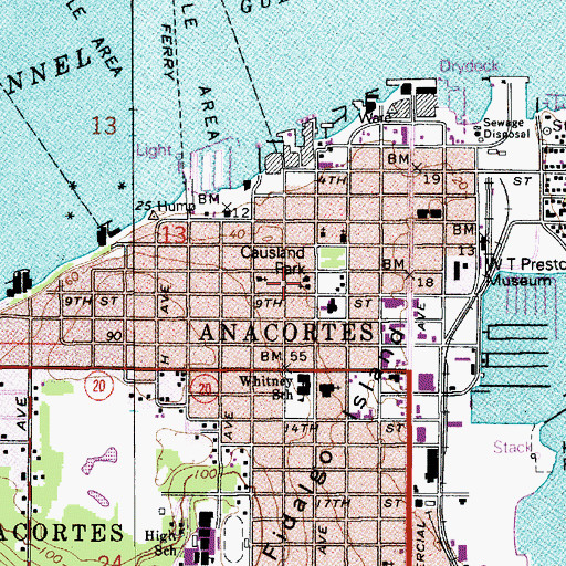 Topographic Map of Anacortes History Museum, WA