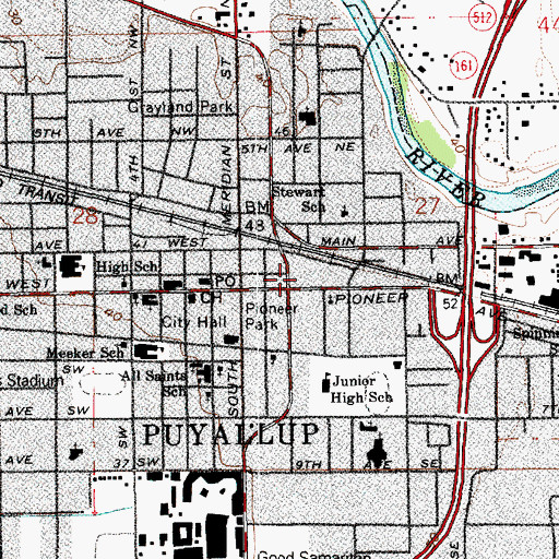 Topographic Map of Meeker Mansion, WA