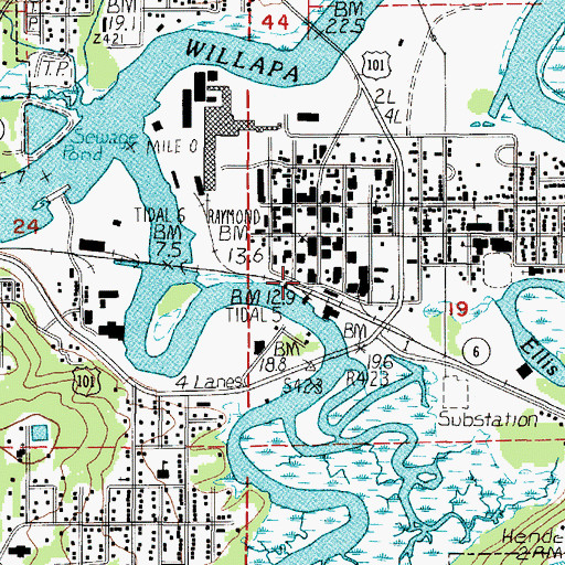 Topographic Map of Willapa Seaport Museum, WA
