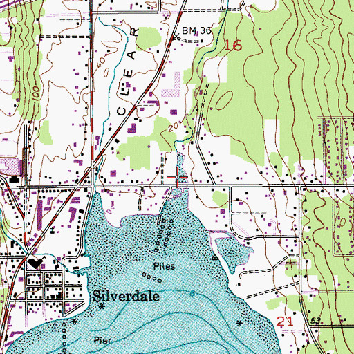Topographic Map of Clear Creek Sa'qad Interpretive Center, WA