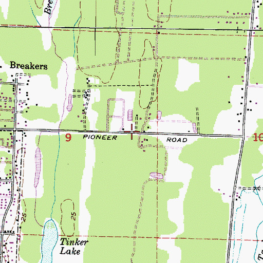 Topographic Map of Pacific Coast Cranberry Research Foundation Museum, WA