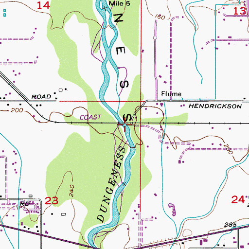 Topographic Map of Dungeness River Audubon Center at Railroad Bridge Park, WA